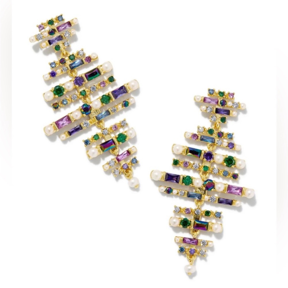 Kendra Scott Madelyn Statement Earrings in Gold Multi Mix